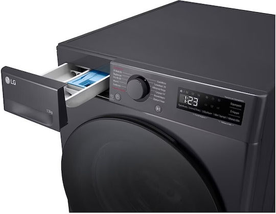 LG Πλυντήριο Ρούχων 13kg με Τεχνολογία Ατμού 1400 Στροφών TurboWash Γκρι F4R5013TSMB