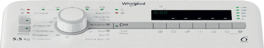 Whirlpool Πλυντήριο Ρούχων Άνω Φόρτωσης 5.5kg 1100 Στροφών 6th Sense TDLR 55140S EU