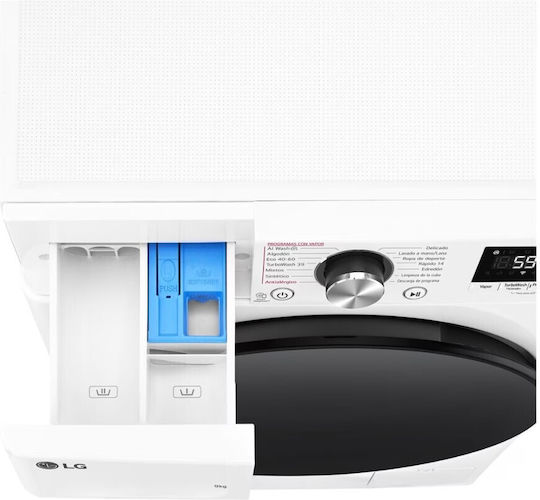 LG Πλυντήριο Ρούχων 9kg με Τεχνολογία Ατμού 1400 Στροφών AI DD F4R7009TSWB