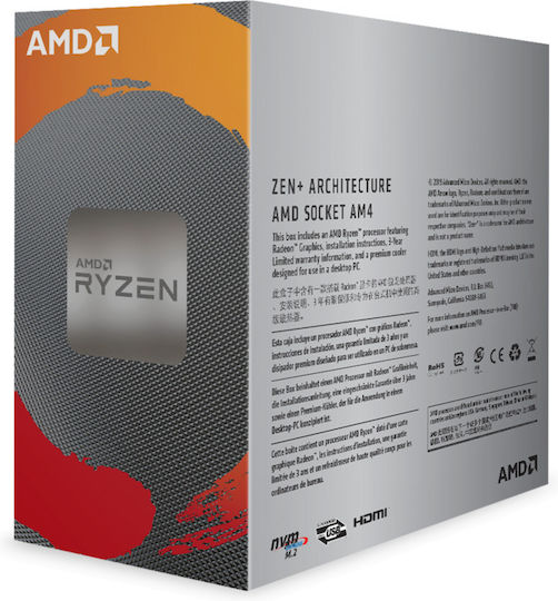 AMD Ryzen 3 3200G 3.6GHz Επεξεργαστής 4 Πυρήνων για Socket AM4 σε Κουτί με Ψύκτρα
