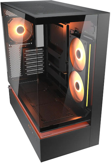 Cougar CFV235 Gaming Midi Tower Computer Case with Side Window and RGB Lighting Black