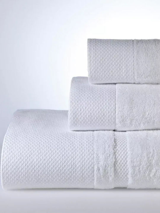 Down Town Home Bath Towel Set 3pcs New Rosa White Weight 600gr/m²