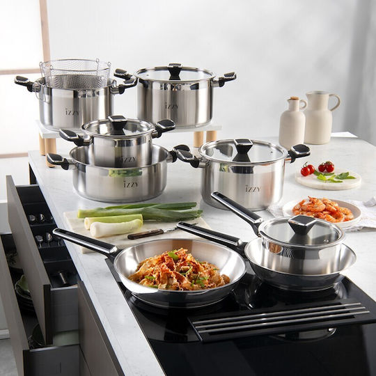 Izzy Top Chef Тиган За Сотиране От Неръждаема Стомана С Капак 28см