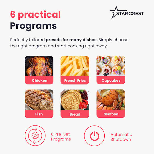 Starcrest Air Fryer 3.5lt Μαύρο SFR-3560BK