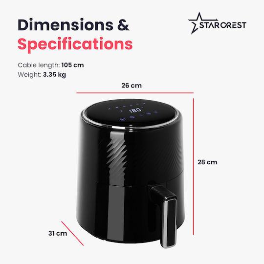 Starcrest Air Fryer 3.5lt Μαύρο SFR-3560BK