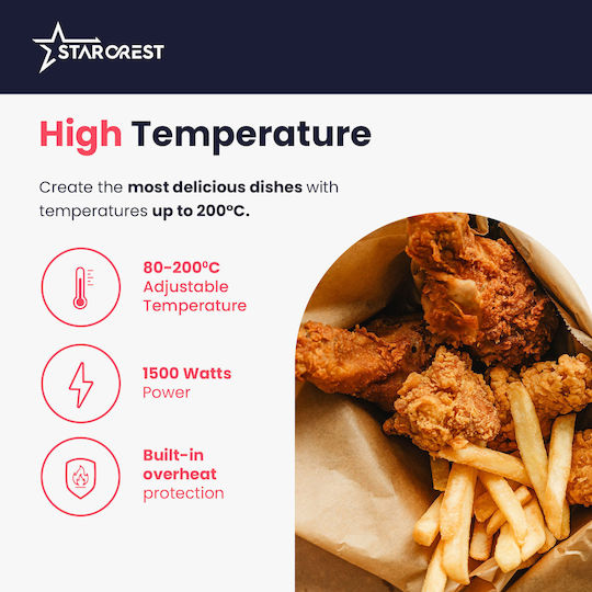 Starcrest Air Fryer 5.5lt Μαύρο SFR-5570BK