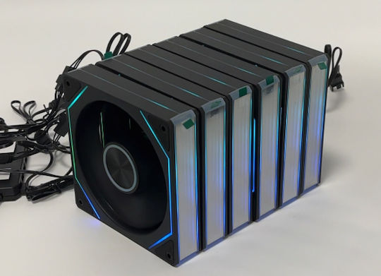ProGaming PGRLJ8 Ventilator Pentru Carcasă Lamă Inversată 120mm (1800rpm / 41.7cfm) cu Iluminare ARGB și Conexiune 4-Pin PWM 6 buc + Controler PWM / Telecomandă