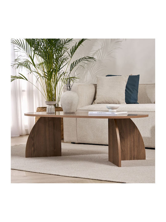 Oval Zentral Kaffeetisch Melina aus Massivholz Venezia Walnut M120xB60xH40cm