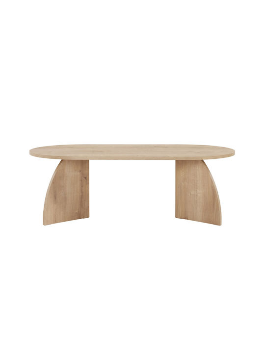 Οβάλ Κεντρικό Τραπεζάκι Melina από Μασίφ Ξύλο Oak Μ120xΠ60xΥ40εκ.