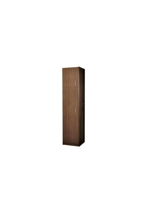 Ușă simplă Dulap de Haine cu Spațiu de Depozitare Nuci 50x48x180cm