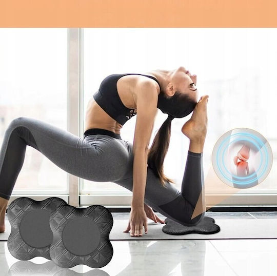 Set 2 Perne De Exerciții Pilates Yoga Zola Protecție Articulară Poliuretan Antiderapant 20x2 Cm Gri Închis