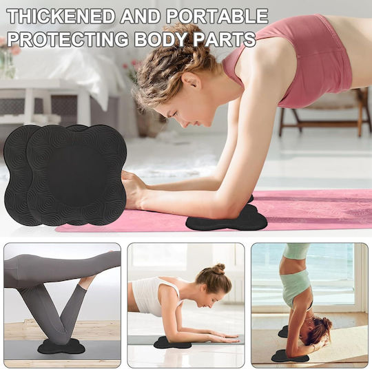 Set 2 Perne De Exerciții Pilates Yoga Zola Protecție Articulară Poliuretan Antiderapant 20x2 Cm Gri Închis