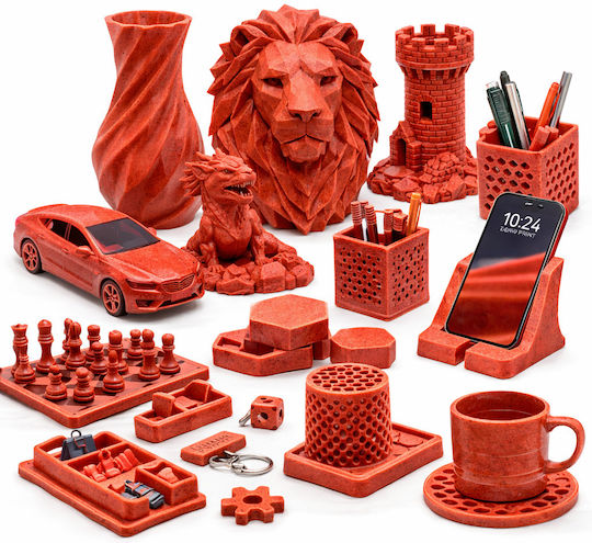 Pla Marble Filament 3d Printer Smart Print 1 Kg 1.75 Mm Marble Red