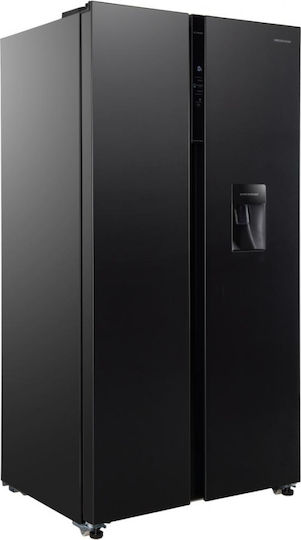 Heinner Side-by-Side Refrigerator 592lt NoFrost H177xW90xD73cm Black HSBS-HM592NFDXWDE++