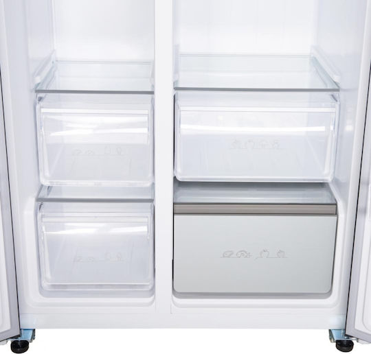 Heinner Side-by-Side Refrigerator 592lt NoFrost H177xW90xD73cm Black HSBS-HM592NFDXWDE++
