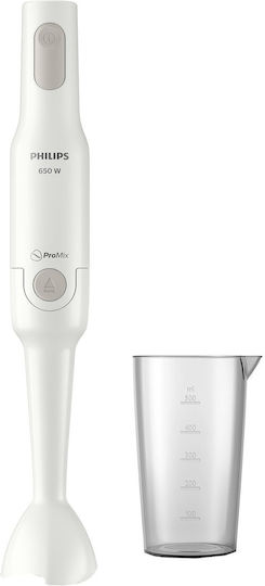 Philips Daily Collection ProMix Hand Blender With Plastic Rod 650W White