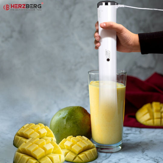 Herzberg Handmixer mit Kunststoff-Stab 300W Weiß