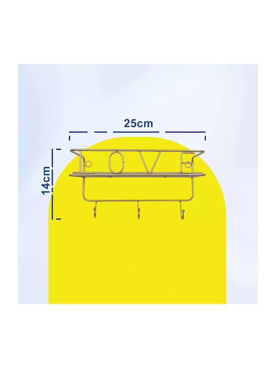 Shelf Wall Gold 25x11x14cm