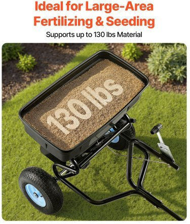 Vevor TCSBJ130LBSPQZ8XK001V0 Wheeled Seed / Fertilizer Spreader with 59kg Capacity