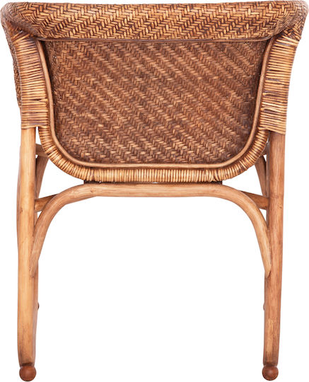 Πολυθρόνα Εξωτερικού Χώρου Rattan Tucket Φυσικό Rattan-καρυδί Χρώμα 63x60x77εκ.