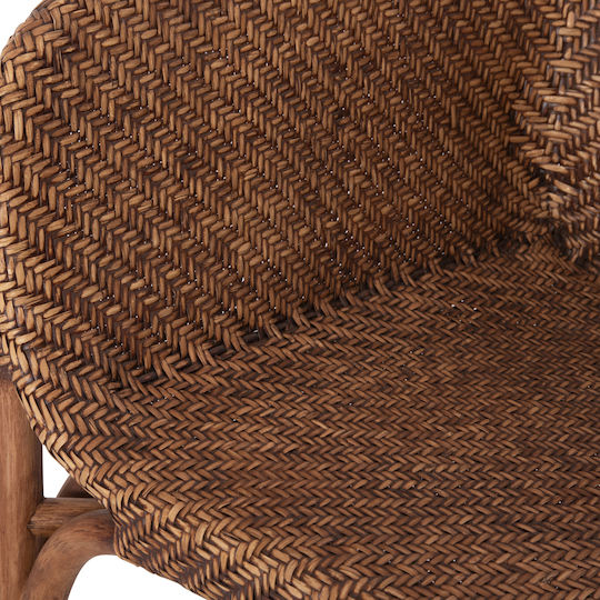 Πολυθρόνα Εξωτερικού Χώρου Rattan Tucket Φυσικό Rattan-καρυδί Χρώμα 63x60x77εκ.