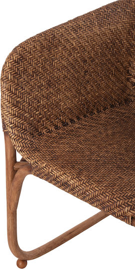 Πολυθρόνα Εξωτερικού Χώρου Rattan Tucket Φυσικό Rattan-καρυδί Χρώμα 63x60x77εκ.