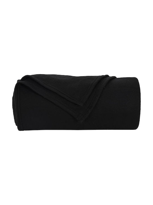 vidaXL Ριχτάρι Πολυθρόνας Fleece 240x220εκ. Μαύρο