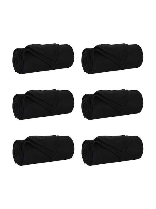 vidaXL Ριχτάρι Πολυθρόνας Fleece 240x220εκ. Μαύρο