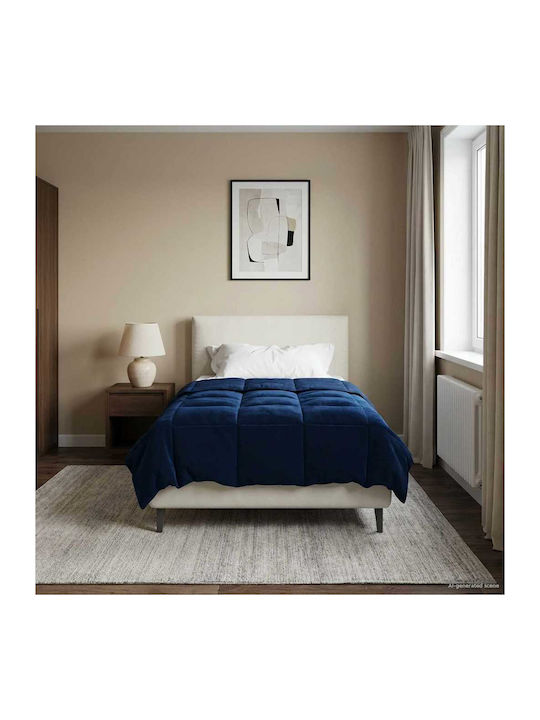 vidaXL Set Duvet Cover 135x220cm Single with Pillowcase Dark Blue