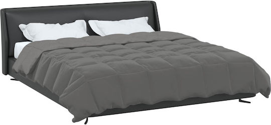 vidaXL Set Duvet Cover 200x200cm Double with 2 Pillowcases Light Grey