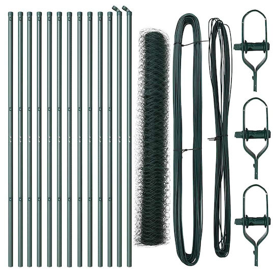 vidaXL Garden Fence Post Made of Steel 5x120x120cm Green