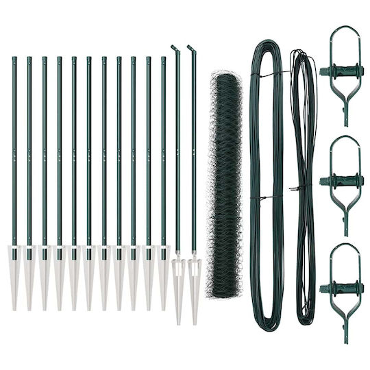 vidaXL Garden Fence Post Made of Steel 5x120x120cm Green