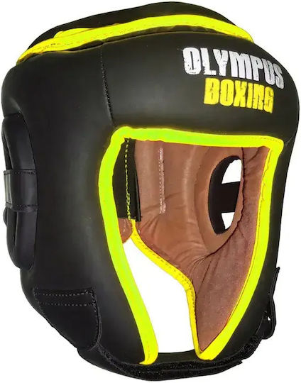 Olympus Sport Pulse Matt Boxing Helmet Adult Open Face Synthetic Leather Black
