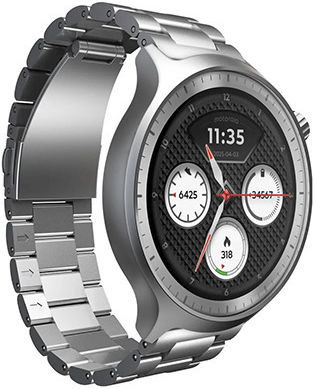 Motorola Moto Watch Aluminium 47mm με Παλμογράφο (Matte Silver)