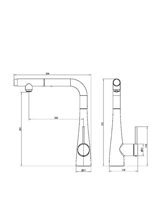 Imex Osmosis Gos005/ng Kitchen Faucet Counter Black