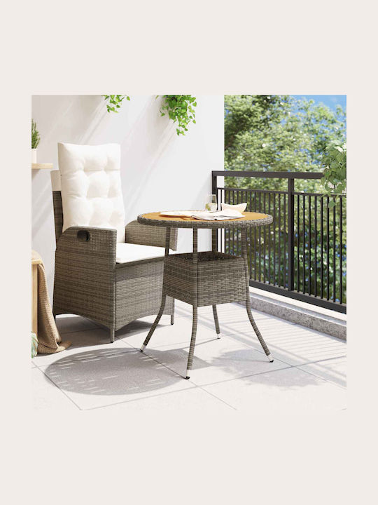 Masă Pentru Spații Mici Exterioare Gri 70x70x73cm