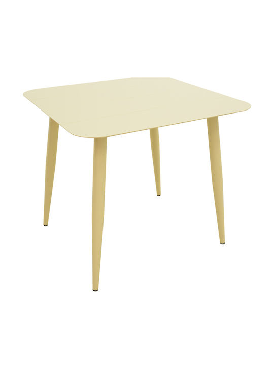 Sitting Room Table for Small Outdoor Spaces Aluminum Vista Champagne 80x80x72cm
