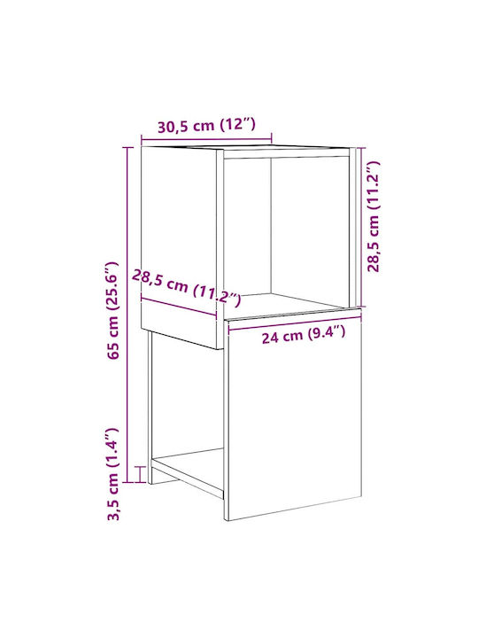 Kabinett Büro White 30.5x30x65cm