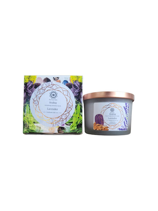 Green Tree Candle Company Aromatic Soy Candle in Jar with Lavender Scent 256g