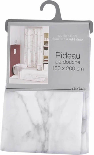 Douceur d'Intérieur Marbre Shower Curtain 180x200cm White
