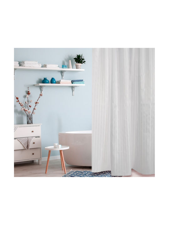 Whitegg Κουρτίνα Μπάνιου Υφασμάτινη 180x200cm Whitegg