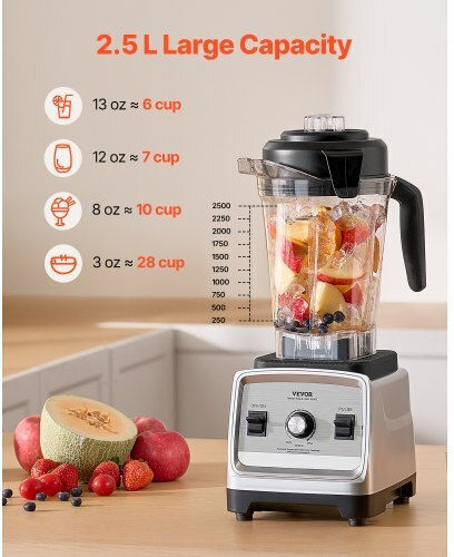 Vevor Blender Cu Cană Din Plastic 2,5 L 1600W Gri BDJYZSBJBJ30V7WQXV2