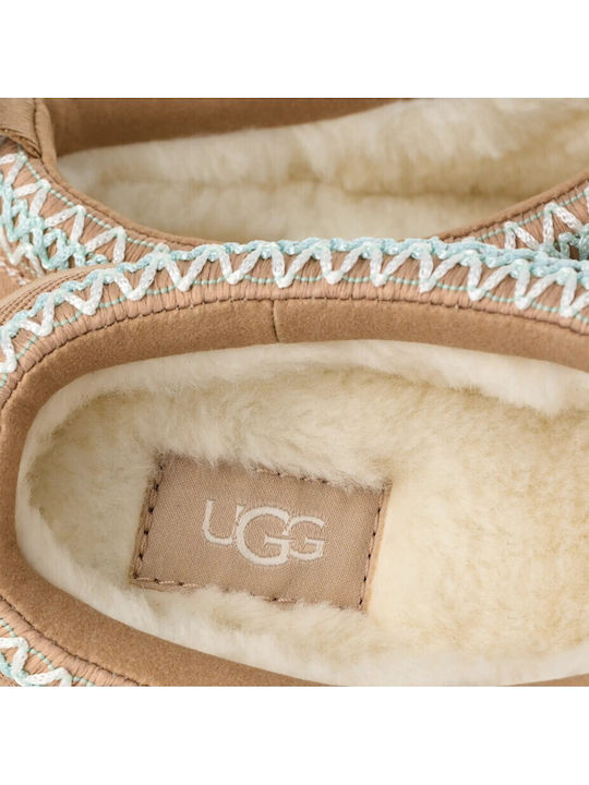 Tazz Slipper Winter Women's Slippers with Fur Beige