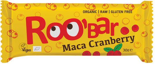 RooBar Μπάρα Raw / Ενέργειας με Maca & Cranberry 30gr