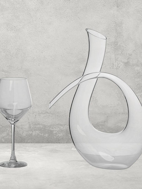Set Carafă de Nuntă cu Pahar de Vin din Cristal 2buc