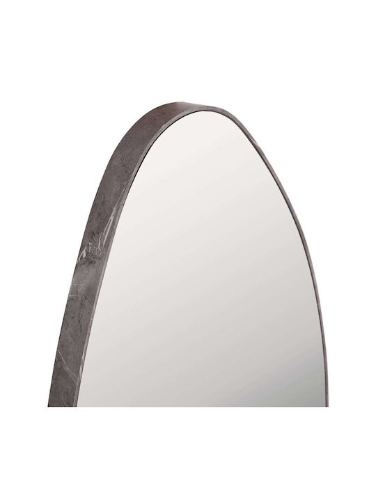 Freebox Wandspiegel Oval mit Gray Hölzernes Rahmen 80x50cm 1Stück