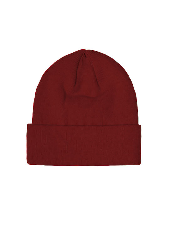 Beanie Unisex Σκούφος Πλεκτός σε Κόκκινο χρώμα