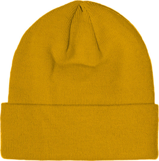 Beanie Unisex Σκούφος Πλεκτός σε Κίτρινο χρώμα
