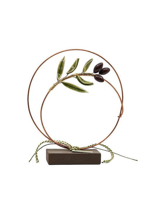 Rozos Ceramics Διακοσμητικό Στεφάνι από Κεραμικό Υλικό 7x16cm