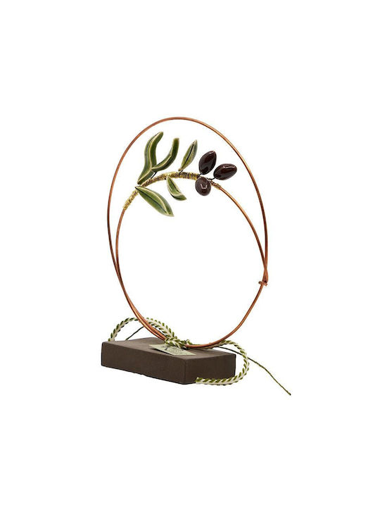 Rozos Ceramics Διακοσμητικό Στεφάνι από Κεραμικό Υλικό 7x16cm